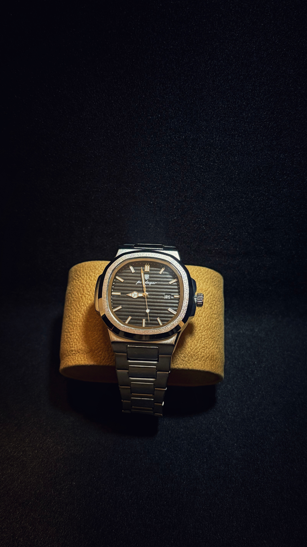 Reloj Poedagar Nautilus Acero Inox. Negro