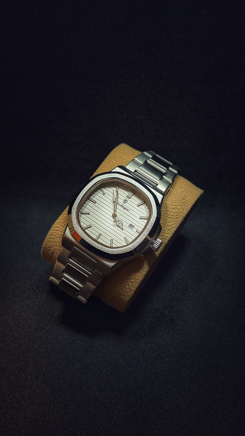 Reloj Poedagar Nautilus Acero Inox. Blanco