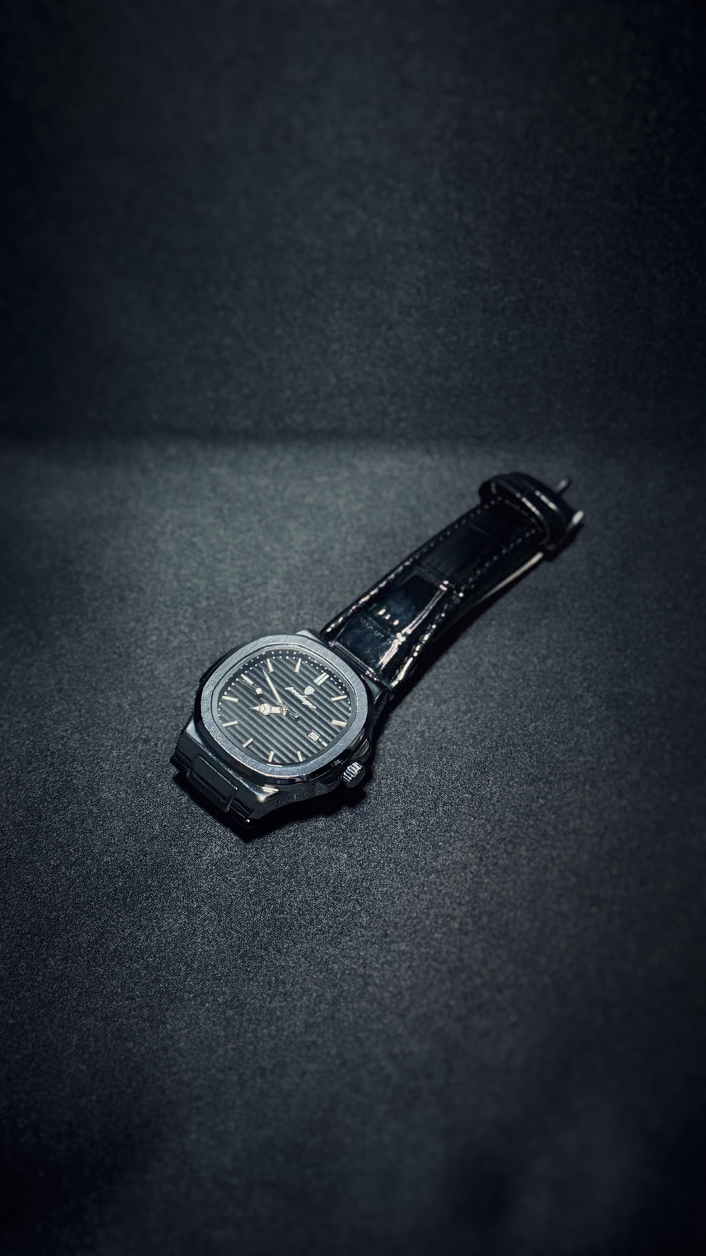 Reloj Poedagar Nautilus Cuero. Negro